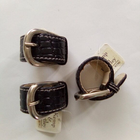 Pack of 3 Kemp & Beatley Mock Crock Napkin Rings, Black - Picture 1 of 1